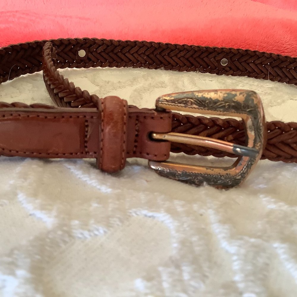 Women's Woven Leather/Ornamental Cowboy Belt